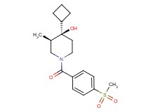 (3R*,4R*)-4-cyclobutyl-3-methyl-1-[4-(methylsulfonyl)benzoyl]-4-piperidinol
