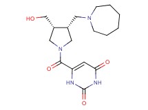 6-{[(3R*,4R*)-3-(1-azepanylmethyl)-4-(hydroxymethyl)-1-pyrrolidinyl]carbonyl}-2,4(1H,3H)-pyrimidinedione
