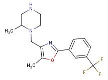 2-methyl-1-({5-methyl-2-[3-(trifluoromethyl)phenyl]-1,3-oxazol-4-yl}methyl)piperazine hydrochloride