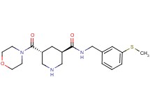 (3R*,5R*)-N-[3-(methylthio)benzyl]-5-(morpholin-4-ylcarbonyl)piperidine-3-carboxamide
