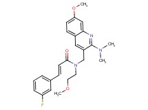 (2E)-N-{[2-(dimethylamino)-7-methoxy-3-quinolinyl]methyl}-3-(3-fluorophenyl)-N-(2-methoxyethyl)acrylamide