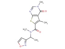 N-(1-isoxazol-3-ylethyl)-N,3,5-trimethyl-4-oxo-3,4-dihydrothieno[2,3-d]pyrimidine-6-carboxamide