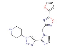 4-[4-(1-{[5-(2-furyl)-1,2,4-oxadiazol-3-yl]methyl}-1H-imidazol-2-yl)-1H-1,2,3-triazol-1-yl]piperidine