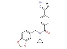 N-(1,3-benzodioxol-5-ylmethyl)-N-cyclopropyl-4-(1H-pyrazol-3-yl)benzamide