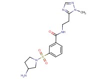 3-[(3-aminopyrrolidin-1-yl)sulfonyl]-N-[2-(1-methyl-1H-1,2,4-triazol-5-yl)ethyl]benzamide