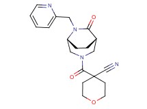 4-{[(1S*,5R*)-7-oxo-6-(2-pyridinylmethyl)-3,6-diazabicyclo[3.2.2]non-3-yl]carbonyl}tetrahydro-2H-pyran-4-carbonitrile