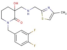 1-(3,4-difluorobenzyl)-3-hydroxy-3-({[(4-methyl-1,3-thiazol-2-yl)methyl]amino}methyl)-2-piperidinone