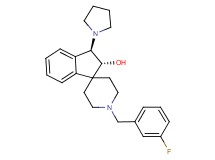 rel-(2R,3R)-1'-(3-fluorobenzyl)-3-(1-pyrrolidinyl)-2,3-dihydrospiro[indene-1,4'-piperidin]-2-ol bis(trifluoroacetate) (salt)