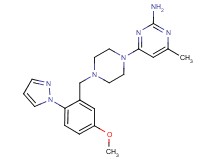 4-{4-[5-methoxy-2-(1H-pyrazol-1-yl)benzyl]piperazin-1-yl}-6-methylpyrimidin-2-amine