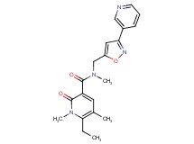 6-ethyl-N,1,5-trimethyl-2-oxo-N-{[3-(3-pyridinyl)-5-isoxazolyl]methyl}-1,2-dihydro-3-pyridinecarboxamide