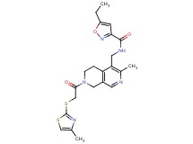 5-ethyl-N-[(3-methyl-7-{[(4-methyl-1,3-thiazol-2-yl)thio]acetyl}-5,6,7,8-tetrahydro-2,7-naphthyridin-4-yl)methyl]-3-isoxazolecarboxamide
