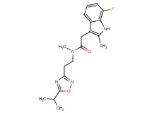 2-(7-fluoro-2-methyl-1H-indol-3-yl)-N-[2-(5-isopropyl-1,2,4-oxadiazol-3-yl)ethyl]-N-methylacetamide