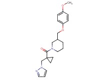 3-[(4-methoxyphenoxy)methyl]-1-{[1-(1H-pyrazol-1-ylmethyl)cyclopropyl]carbonyl}piperidine