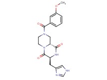 (3S*,9aR*)-3-(1H-imidazol-4-ylmethyl)-8-(3-methoxybenzoyl)tetrahydro-2H-pyrazino[1,2-a]pyrazine-1,4(3H,6H)-dione