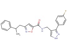 N-{[3-(4-fluorophenyl)-1H-pyrazol-4-yl]methyl}-3-(2-phenylpropyl)-5-isoxazolecarboxamide