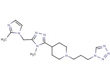 4-{4-methyl-5-[(2-methyl-1H-imidazol-1-yl)methyl]-4H-1,2,4-triazol-3-yl}-1-[3-(1H-tetrazol-1-yl)propyl]piperidine