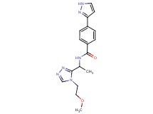 N-{1-[4-(2-methoxyethyl)-4H-1,2,4-triazol-3-yl]ethyl}-4-(1H-pyrazol-3-yl)benzamide