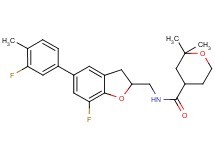 N-{[7-fluoro-5-(3-fluoro-4-methylphenyl)-2,3-dihydro-1-benzofuran-2-yl]methyl}-2,2-dimethyltetrahydro-2H-pyran-4-carboxamide