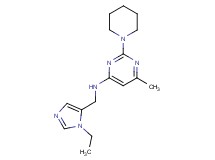 N-[(1-ethyl-1H-imidazol-5-yl)methyl]-6-methyl-2-piperidin-1-ylpyrimidin-4-amine