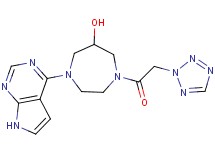 1-(7H-pyrrolo[2,3-d]pyrimidin-4-yl)-4-(2H-tetrazol-2-ylacetyl)-1,4-diazepan-6-ol