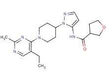 N-{1-[1-(5-ethyl-2-methylpyrimidin-4-yl)piperidin-4-yl]-1H-pyrazol-5-yl}tetrahydrofuran-3-carboxamide