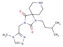 1-(3-methylbutyl)-3-[(4-methyl-4H-1,2,4-triazol-3-yl)methyl]-1,3,8-triazaspiro[4.5]decane-2,4-dione hydrochloride