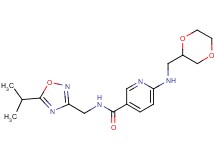 6-[(1,4-dioxan-2-ylmethyl)amino]-N-[(5-isopropyl-1,2,4-oxadiazol-3-yl)methyl]nicotinamide