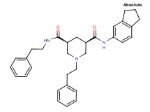 (3R,5S)-N-(2,3-dihydro-1H-inden-5-yl)-N',1-bis(2-phenylethyl)-3,5-piperidinedicarboxamide