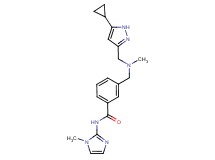 3-{[[(5-cyclopropyl-1H-pyrazol-3-yl)methyl](methyl)amino]methyl}-N-(1-methyl-1H-imidazol-2-yl)benzamide
