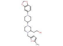 2-{4-[1-(1,3-benzodioxol-5-yl)-4-piperidinyl]-1-[(5-methyl-2-furyl)methyl]-2-piperazinyl}ethanol