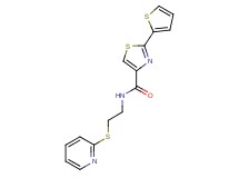 N-[2-(2-pyridinylthio)ethyl]-2-(2-thienyl)-1,3-thiazole-4-carboxamide