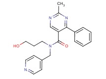 N-(3-hydroxypropyl)-2-methyl-4-phenyl-N-(pyridin-4-ylmethyl)pyrimidine-5-carboxamide