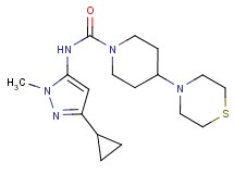 N-(3-cyclopropyl-1-methyl-1H-pyrazol-5-yl)-4-thiomorpholin-4-ylpiperidine-1-carboxamide