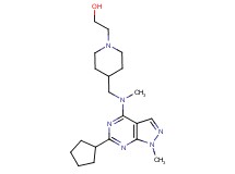 2-(4-{[(6-cyclopentyl-1-methyl-1H-pyrazolo[3,4-d]pyrimidin-4-yl)(methyl)amino]methyl}-1-piperidinyl)ethanol
