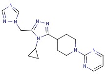 2-{4-[4-cyclopropyl-5-(1H-1,2,4-triazol-1-ylmethyl)-4H-1,2,4-triazol-3-yl]piperidin-1-yl}pyrimidine