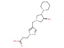 3-(4-{[(3S*,4S*)-3-hydroxy-4-piperidin-1-ylpyrrolidin-1-yl]methyl}-1H-pyrazol-1-yl)propanoic acid