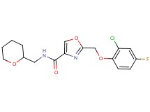 2-[(2-chloro-4-fluorophenoxy)methyl]-N-(tetrahydro-2H-pyran-2-ylmethyl)-1,3-oxazole-4-carboxamide