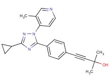 4-{4-[3-cyclopropyl-1-(3-methylpyridin-4-yl)-1H-1,2,4-triazol-5-yl]phenyl}-2-methylbut-3-yn-2-ol