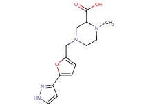 1-methyl-4-{[5-(1H-pyrazol-3-yl)-2-furyl]methyl}piperazine-2-carboxylic acid