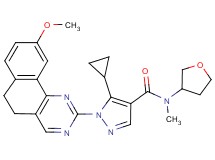5-cyclopropyl-1-(9-methoxy-5,6-dihydrobenzo[h]quinazolin-2-yl)-N-methyl-N-(tetrahydro-3-furanyl)-1H-pyrazole-4-carboxamide