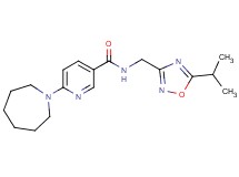 6-(1-azepanyl)-N-[(5-isopropyl-1,2,4-oxadiazol-3-yl)methyl]nicotinamide