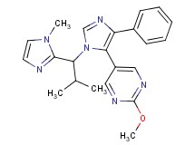 2-methoxy-5-{1-[2-methyl-1-(1-methyl-1H-imidazol-2-yl)propyl]-4-phenyl-1H-imidazol-5-yl}pyrimidine