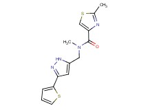 N,2-dimethyl-N-{[3-(2-thienyl)-1H-pyrazol-5-yl]methyl}-1,3-thiazole-4-carboxamide