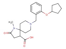 8-[2-(cyclopentyloxy)benzyl]-1-methyl-2-oxo-1,8-diazaspiro[4.5]decane-4-carboxylic acid