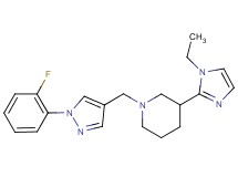 3-(1-ethyl-1H-imidazol-2-yl)-1-{[1-(2-fluorophenyl)-1H-pyrazol-4-yl]methyl}piperidine