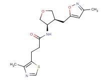 N-{(3R*,4S*)-4-[(3-methylisoxazol-5-yl)methyl]tetrahydrofuran-3-yl}-3-(4-methyl-1,3-thiazol-5-yl)propanamide