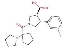 (3S*,4R*)-4-(3-fluorophenyl)-1-[(1-pyrrolidin-1-ylcyclopentyl)carbonyl]pyrrolidine-3-carboxylic acid