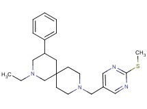 2-ethyl-9-{[2-(methylthio)pyrimidin-5-yl]methyl}-4-phenyl-2,9-diazaspiro[5.5]undecane
