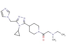 (2-{4-[4-cyclopropyl-5-(1H-imidazol-1-ylmethyl)-4H-1,2,4-triazol-3-yl]piperidin-1-yl}-2-oxoethyl)ethyl(methyl)amine