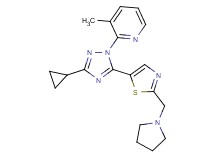 2-{3-cyclopropyl-5-[2-(pyrrolidin-1-ylmethyl)-1,3-thiazol-5-yl]-1H-1,2,4-triazol-1-yl}-3-methylpyridine